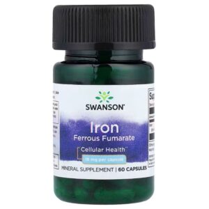Swanson Fumaran żelaza 18 mg - 60 kapsułek