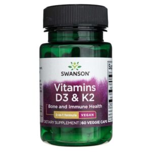 swanson witamina d3 + k2 mk-7 - 60 kapsułek
