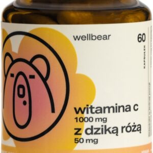 Wellbear Witamina C z dziką różą 1000 mg - 60 kapsułek