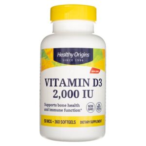 Healthy Origins Witamina D3 2000 IU - 360 kapsułek